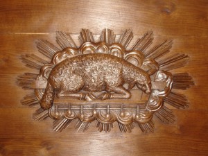détail du retable en bois